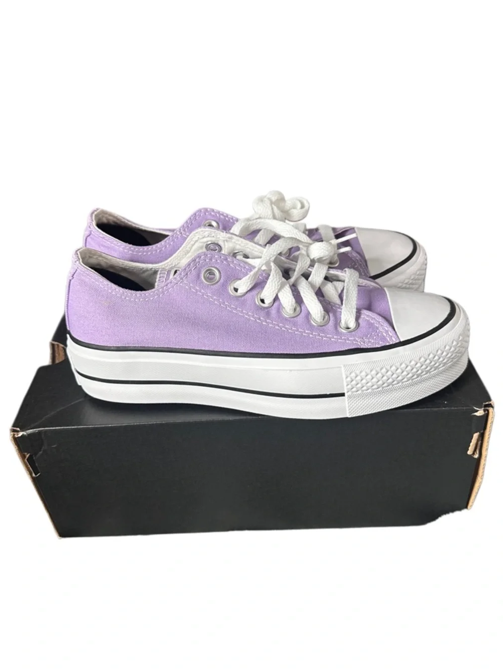 Converse Lavender Platform Low Top Sneakers - Picture 3 of 7